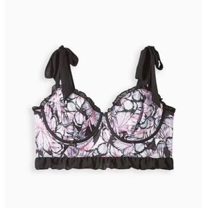 Torrid Satin Ruffle underwire bra intimate bustier lingerie size 00X‎ & 0X